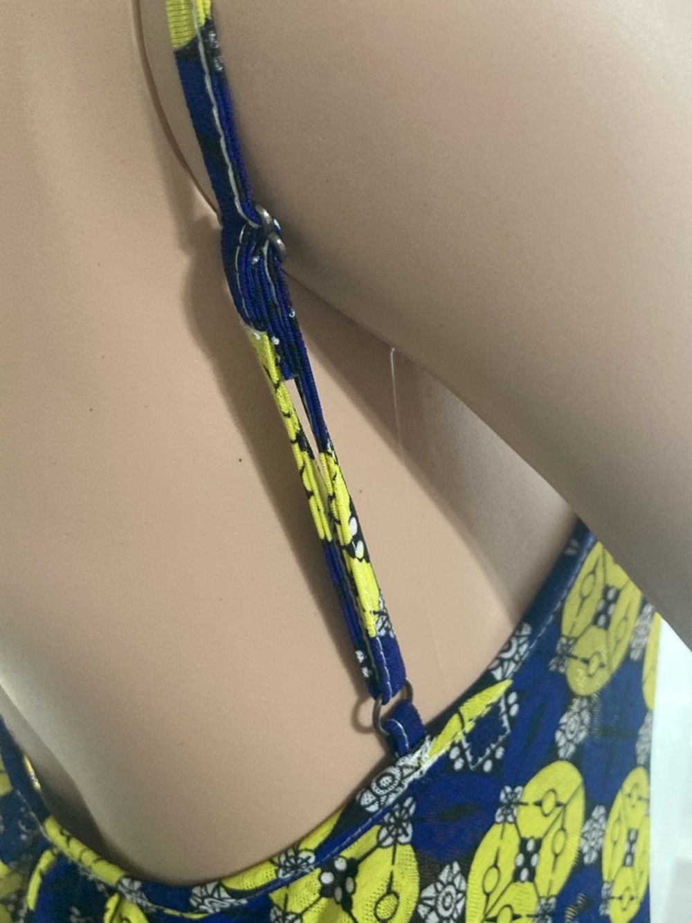 💎 Sz OS India Boutique Navy and Yellow Floral Maxi Slip Dress - Picture 4 of 7